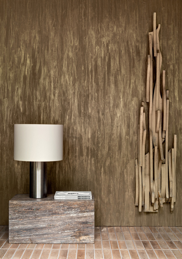 CMO Paris Tapete Gesso Onde in Ambre/Beige/Braun aus Vlies - Bild 1