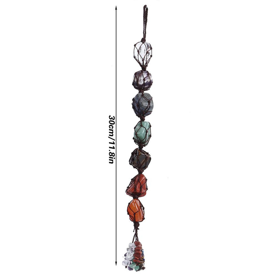 TOMTOP JMS Chakra Heilkristalle Anhänger aus Natursteinen und Edelsteinen in 7 Farben als Deko-Ornament für Auto und Heim - Bild 2