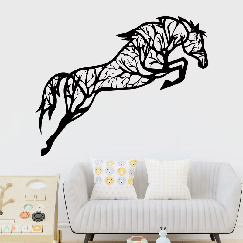 BRUP Wandaufkleber Pferde-Silhouette in Schwarz für modernes Wohnzimmer und Schlafzimmer - Bild 3