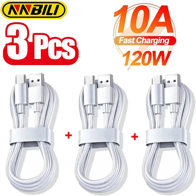NNBILI USB-C Typ C Super Schnelles Ladekabel und Datenkabel 10A 100W in Weiß für Huawei und andere kompatible Geräte - Bild 1