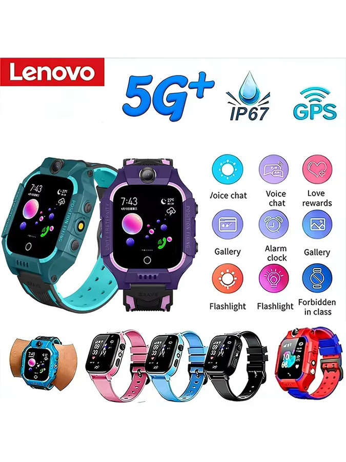 Lenovo Kinderkamera Smartwatch mit 5G, GPS-Ortung, SIM-Karte, Anruffunktion und SOS-Notruf, wasserdicht, Farbe: Rot - Bild 5