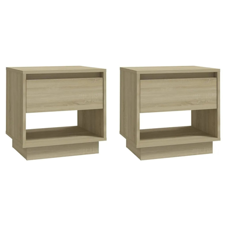 vidaXL Nachttische 2er-Set in Sonoma-Eiche, Farbe Braun, B/T/H: 45 x 34 x 44 cm - Bild 2