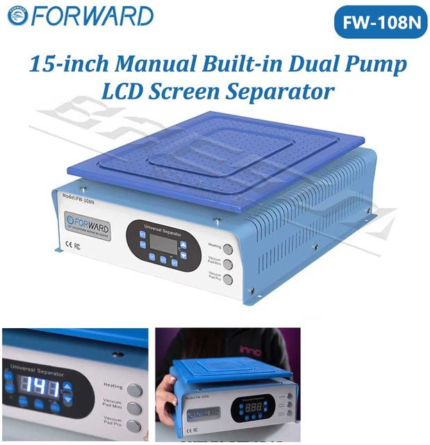 FORWARD FW-108N 15-Zoll LCD-Bildschirm-Separator mit eingebauter Doppelpumpe für Handy- und iPad LCD OLED Reparaturwerkzeug - Bild 1