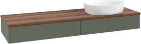 V&B Waschtischunterschrank Antao ohne Frontstruktur, Wandhängend, Grau-Grün Lackiert, B: 160 cm, T: 50 cm - Bild 1