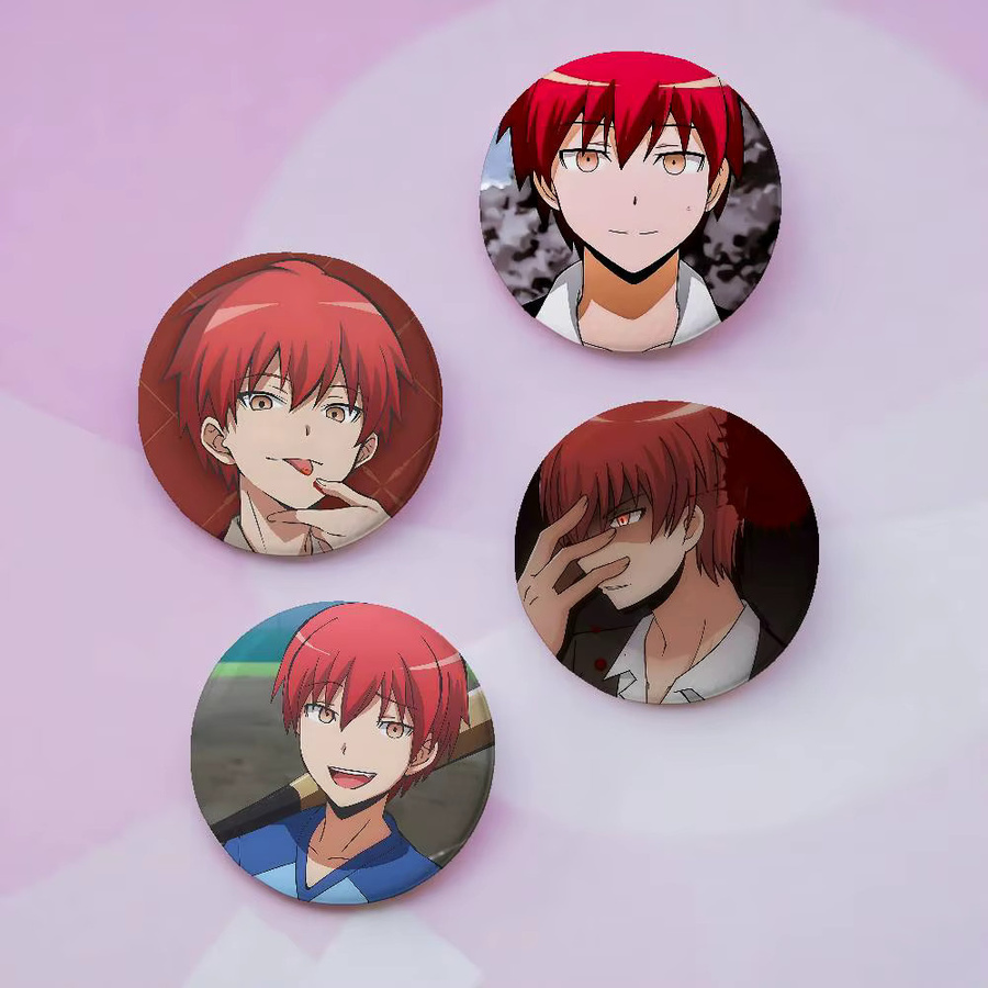Brosche Anime Cartoon Karma Akabane, Rund, Unisex - Bild 2