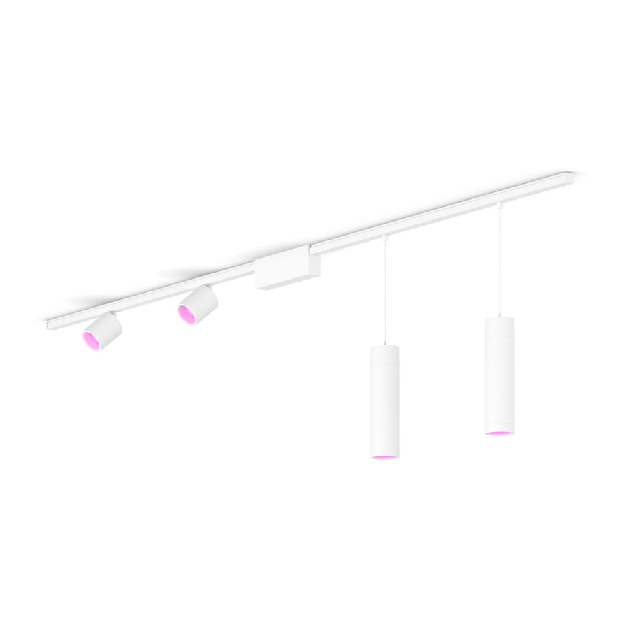 Philips Hue Perifo Basis-Set Gerade Deckenleuchte in Weiß mit 2 Spots und 2 Pendeln - Bild 1