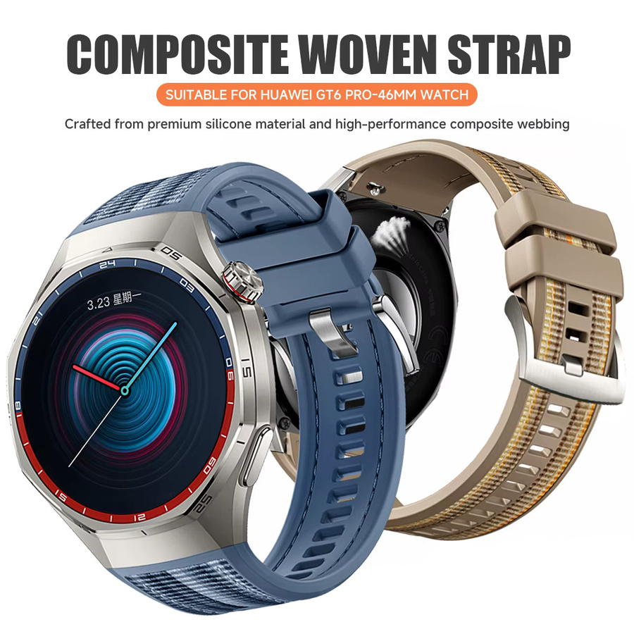 OAKCHARM Uhrenarmband für Huawei Watch GT6 Pro, Silikon, Nylon - Bild 3