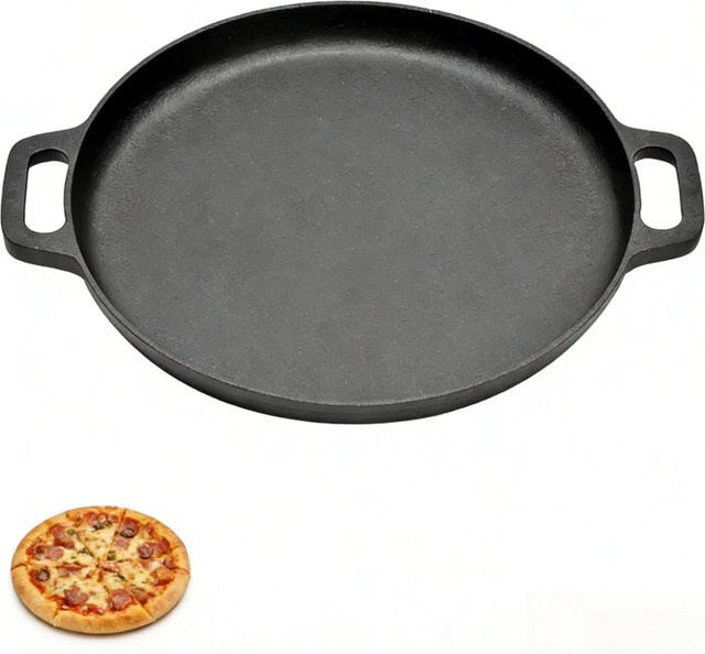 FEB.WIND Grillpfanne aus Gusseisen mit Doppelgriff, Schwarz, Durchmesser: 30,0 cm - Bild 1