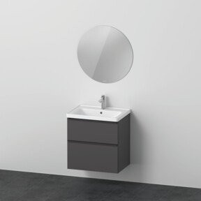 Duravit D-Neo Möbel-Set mit Waschtisch-Unterbau und Universal Licht Spiegel in Graphit Matt - Bild 1