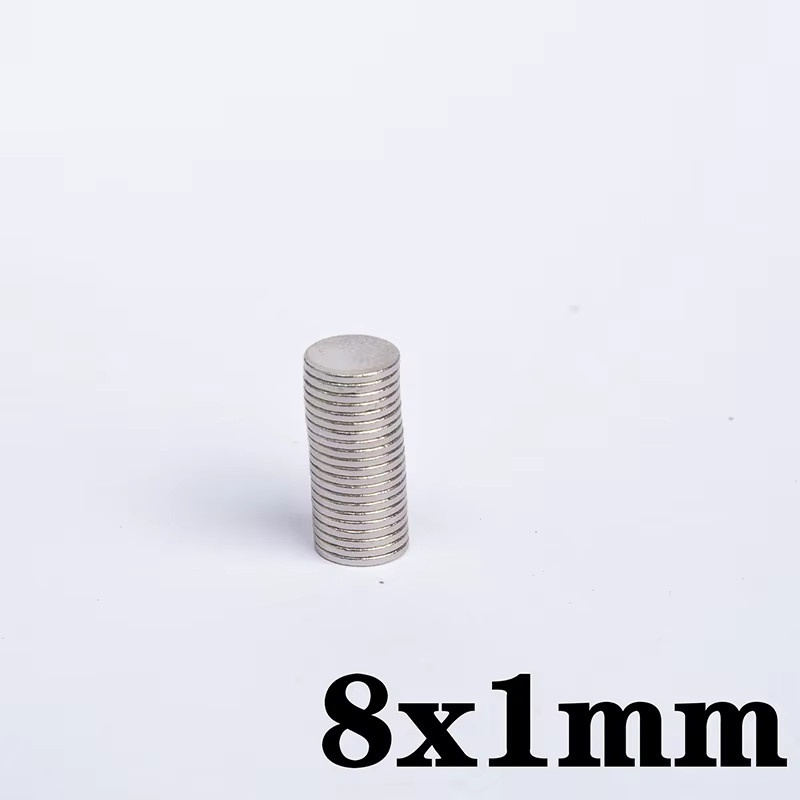 Silberne Magnete 8x1mm für Schilder, Poster und Lichtdisplays, 20 oder 50 Stück - Bild 2