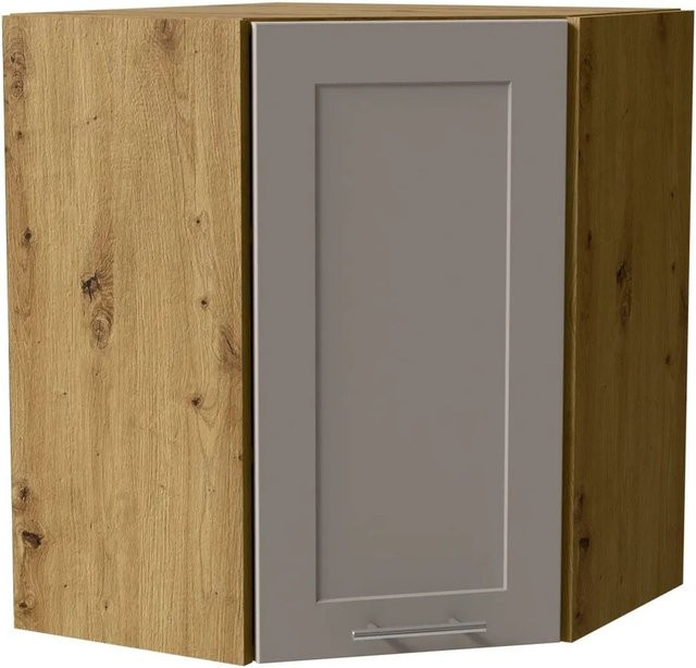 Eckhängeschrank Feldmann-Wohnen Oslo W10 in Eiche Artisan und Kaschmir Matt, B/T/H: 60 x 60 x 72 cm - Bild 1