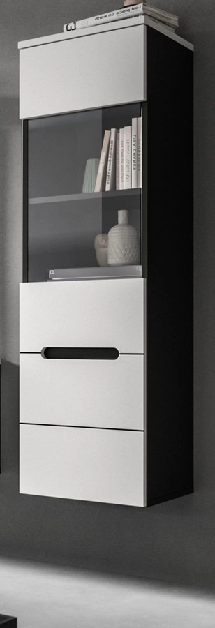 Vitrine Cooper von Inn.Furn in Weiß und Grau mit Glastüren, B/T/H: 36 x 33 x 125 cm - Bild 1