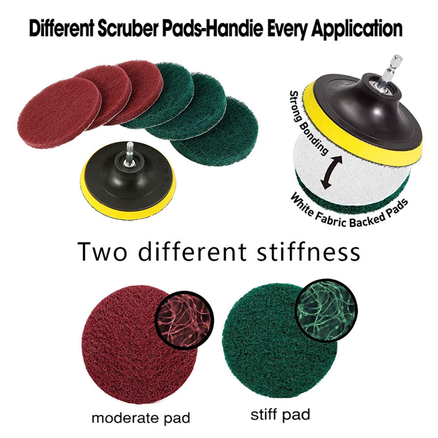 Toorise Reinigungsset mit 4-Zoll-Power-Bürste und Polierpads in Multicolor für Badezimmer, Boden und Badewanne - Bild 6