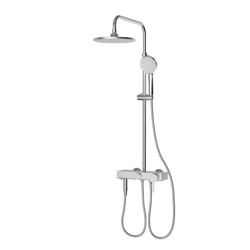 Diiib Regendusche Kombination aus Edelstahl mit Panel, Kopfbrause und Handbrause in Chrom/Silber - Bild 1