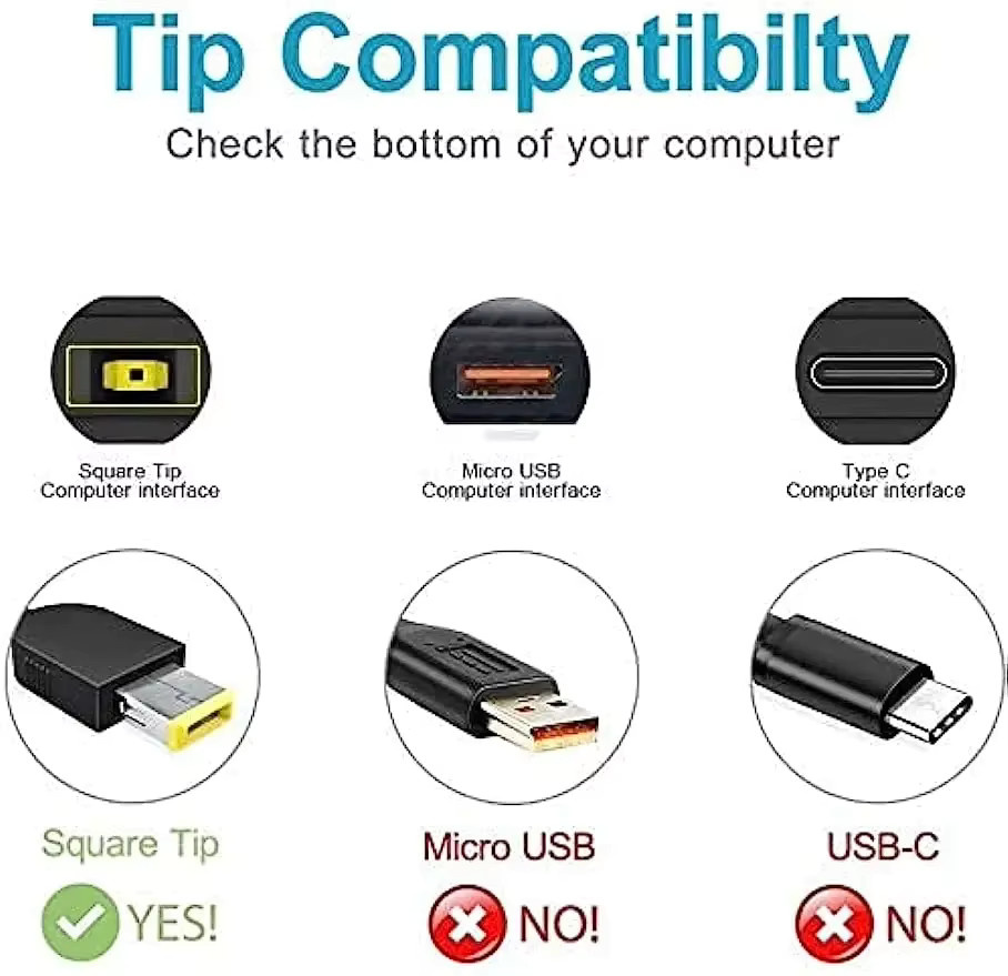 Lenovo Laptop AC Adapter Ladegerät 20V 2.4A in Schwarz für V330-15IKB V130-20IGM V110-15IAP V110-14IAP V330-14ARR V110-15ISK G410S G490 - Bild 2