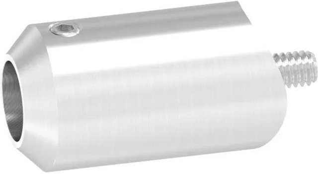 FeNau Querstabhalter aus Edelstahl V2A in Silber mit Bohrung Ø 12,5 mm und Anschluss Ø 33,7 mm zum Stoßen - Bild 1