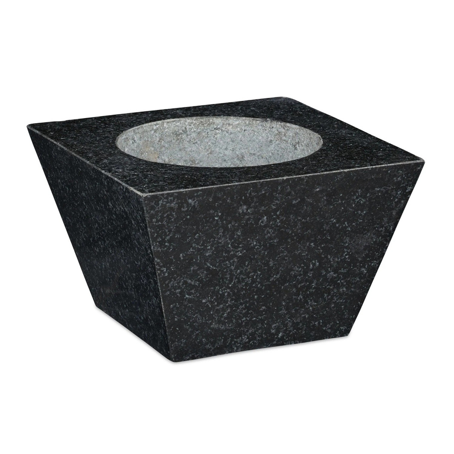 Relaxdays Mörser mit Stößel aus Granit in Schwarz, B/T/H: 19,5 x 19,5 x 12 cm - Bild 2