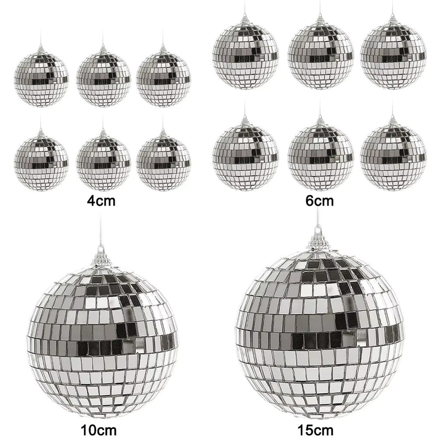 APWIKOGER Disco Ball Deko-Set aus Glas in Silber, 6 Stück, Durchmesser: 4 cm, 6 cm und 10 cm - Bild 6