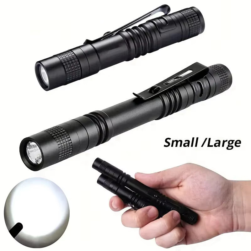 XIWANGFIRE Mini-LED-Taschenlampe in Schwarz, tragbare Taschenstiftleuchte mit 1000 Lumen, wasserdichte Metall-Taschenlampe für medizinische Notfälle und Outdoor-Einsätze, betrieben mit AAA-Batterie - Bild 2