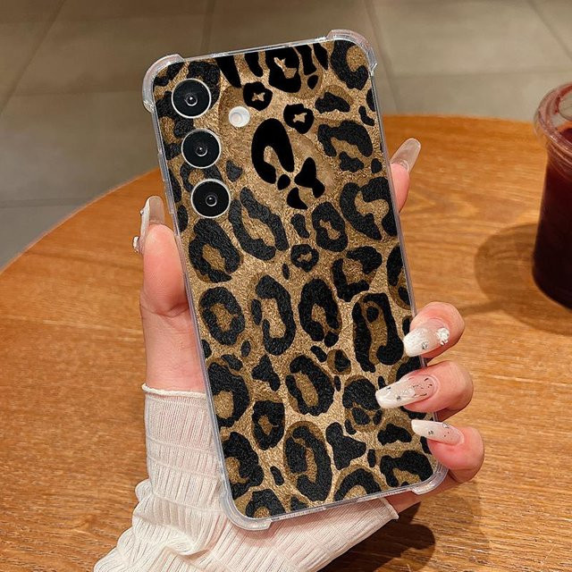 Transparente Silikon-Handyhülle mit Leopardenmuster für Samsung Galaxy A55 A54 A35 A25 A15 A16 5G A17 A26 A36 A37 A56 - Bild 1