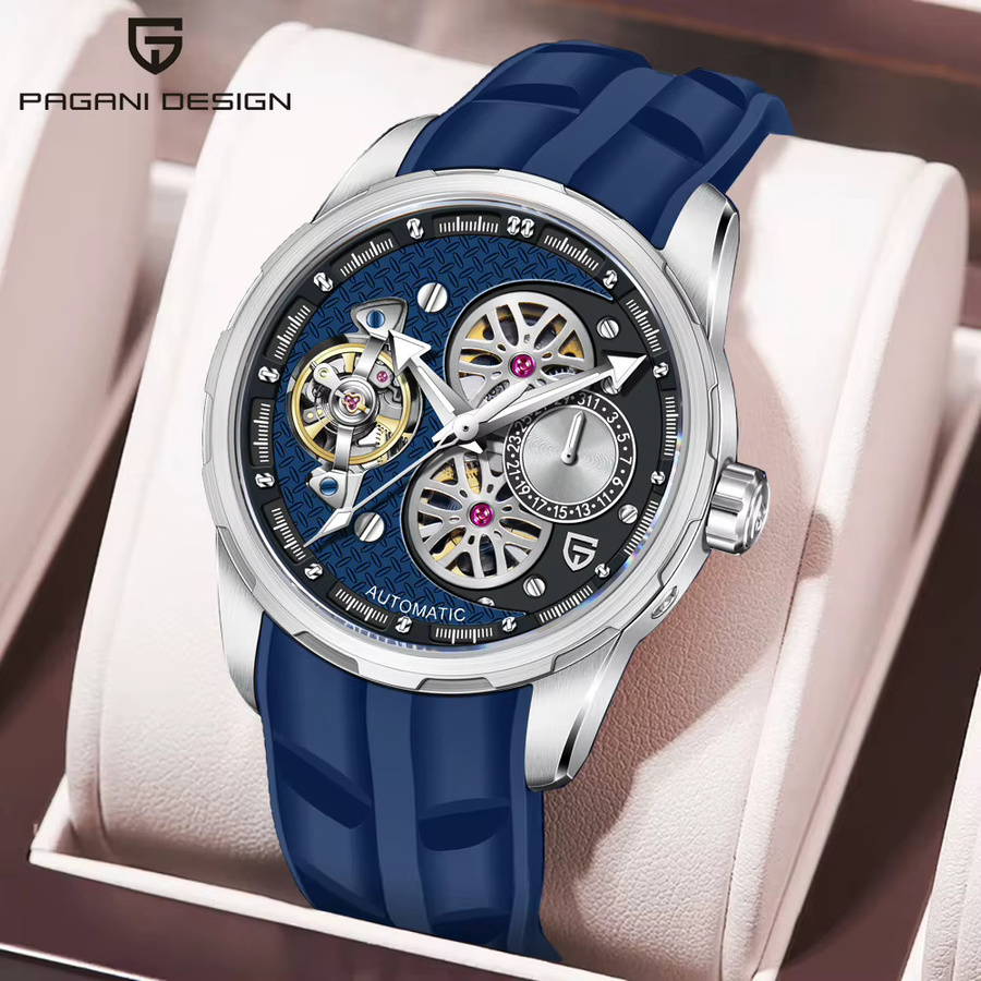 PAGANI DESIGN Armbanduhr, Automatik, Edelstahl, Blau, Herren - Bild 6