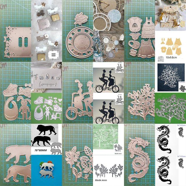 Metall Schneidestempel Schablone Löwe und Drachen für Scrapbooking und DIY Bastelarbeiten in Silber - Bild 1