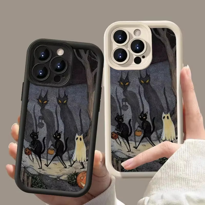 Kreative Handyhülle mit Monster Katze und Fuchs Motiv für iPhone 15 Pro Max, iPhone 14, 13, 12, 11, XS, XR, X, 7, 8 Plus als mattes Softcover in Multicolour - Bild 4