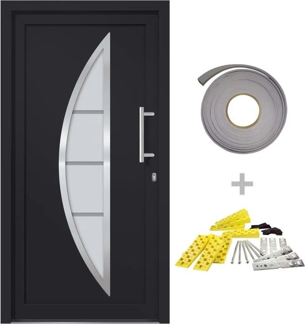 vidaXL Haustür in Anthrazit mit modernem Design, Breite: 98 cm, Höhe: 200 cm - Bild 1