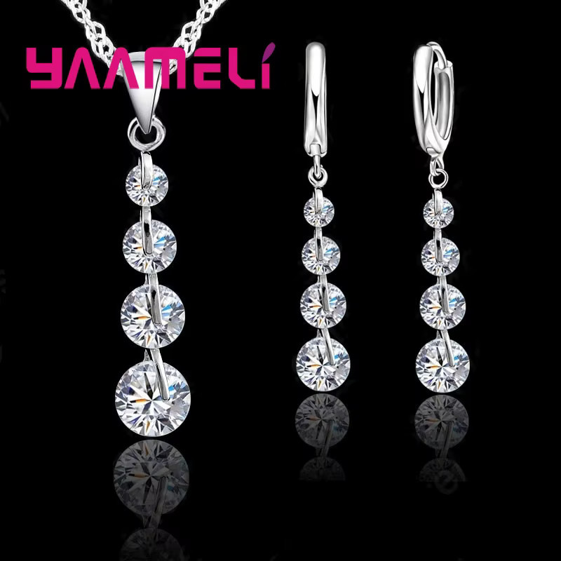 YAAMELI Schmuck-Set, 925 Silber, Kristall, Zirkonia - Bild 1