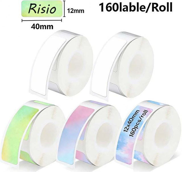 Phomemo D30 Thermoetikettenband Wasserdichtes Selbstklebendes Rollenetikettenpapier B: 12 mm, H: 40 mm - Bild 1