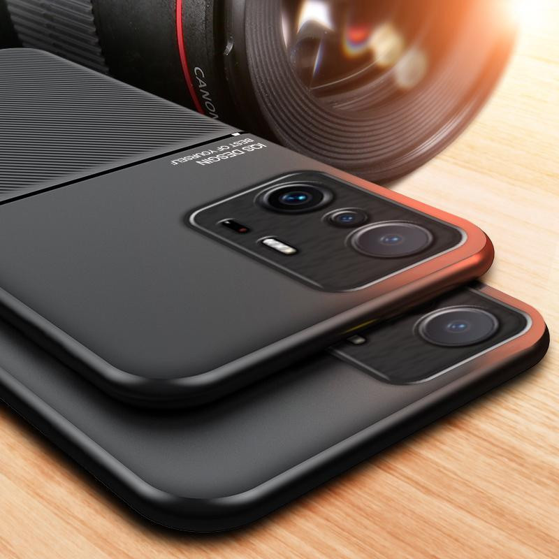 Xiaomi 11T Pro Handyhülle mit magnetischer Halterplatte aus Silikon und PU-Leder in Schwarz - Bild 2