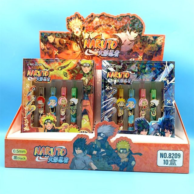 Bandai Naruto Stiftetui-Set mit Metall-Patch und Klick-Kugelschreiber in Multicolour - Bild 1