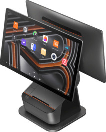 SUNMI T3 PRO MAX Kassensystem mit 15,6 Zoll Full HD Touchscreen, NFC, Thermaldrucker, Schwarz-Orange - Bild 1