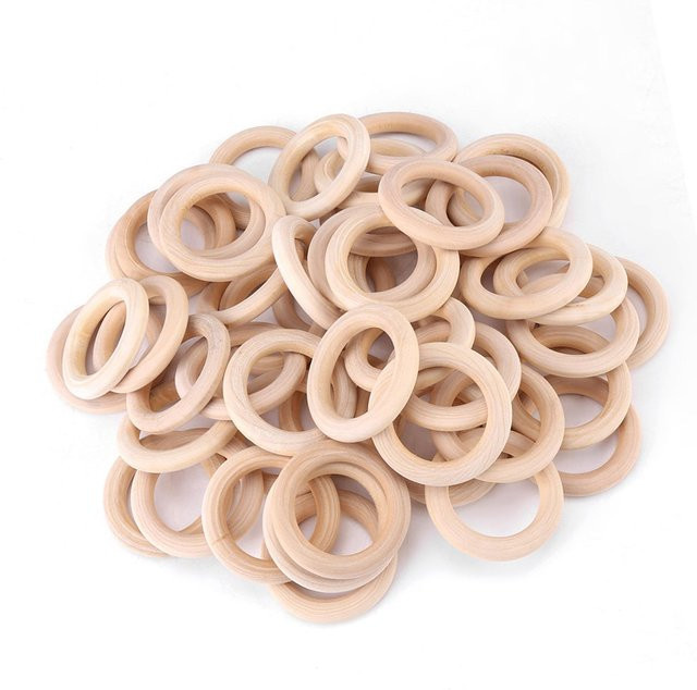 GoolRC 50 Stück Natürliche Holzringe Beige für DIY Handwerk - Bild 1