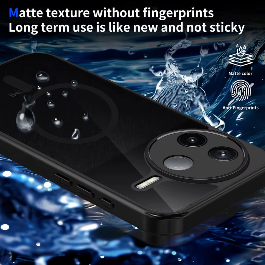 Magnetische schlanke Handyhülle für POCO F8 F7 Ultra X7 Pro 5G X6 C61 M6 Pro 4G in Schwarz, matte Anti-Scratch Rüstung mit stoßfestem Schutz - Bild 6