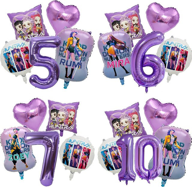 Bandai Anime Zahlenballons-Set für Geburtstagsparty-Dekoration mit runden und herzförmigen Ballons für Mädchen und Jungen - Bild 1