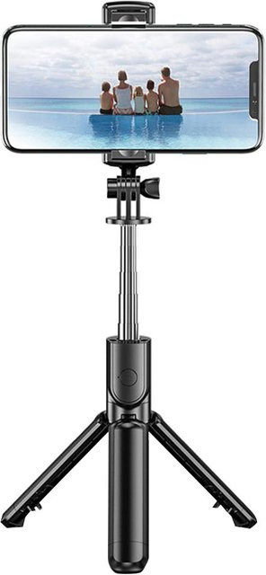 BT Selfie Stick Koogeelife faltbares Stativ mit Bluetooth und 360-Grad-Drehung in Schwarz - Bild 1