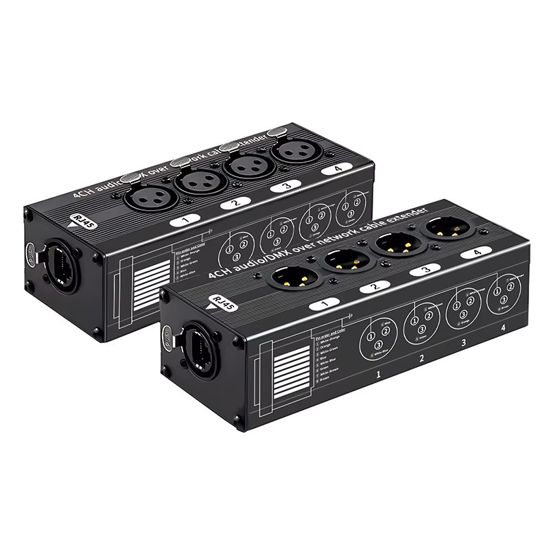 TITAK Multi-Netzwerk-Empfängerkabel RJ45 CAT5 zu 4-Kanal 3-Pin XLR Stecker und Buchse in Schwarz für Bühne und Aufnahmestudio - Bild 6