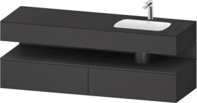 Duravit Einbauwaschtisch-Möbel-Set Qatego in Anthrazit, B/T/H: 160 x 50 x 60 cm - Bild 1