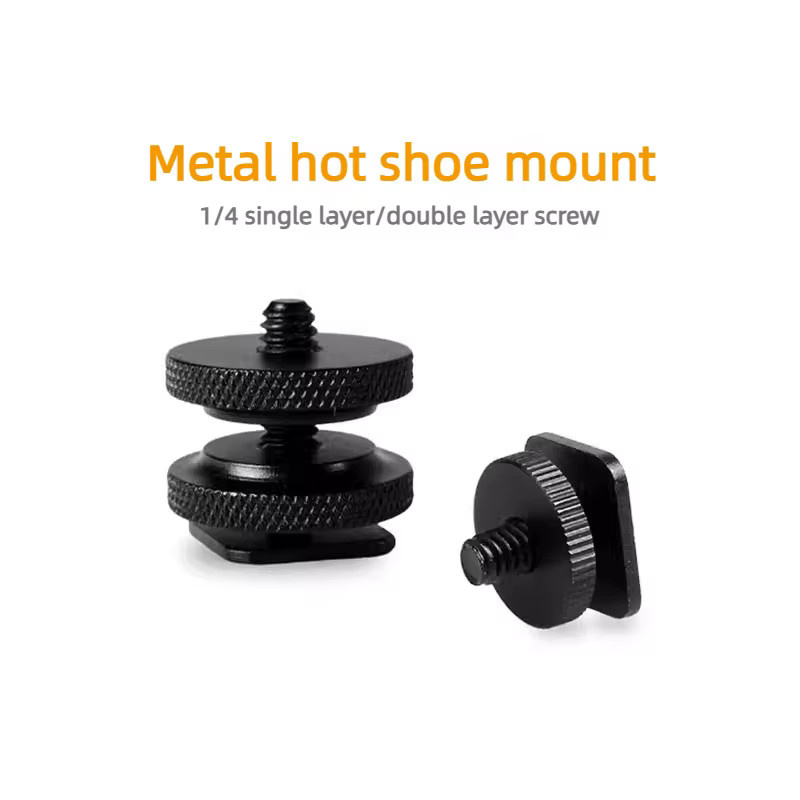 Kamera-Blitzschuhadapter auf 1/4"-20 Stativschraubenadapter für GoPro Hero 13 12 11 10, DJI Action 4 3 und Insta360 X4 X3 in Schwarz - Bild 2