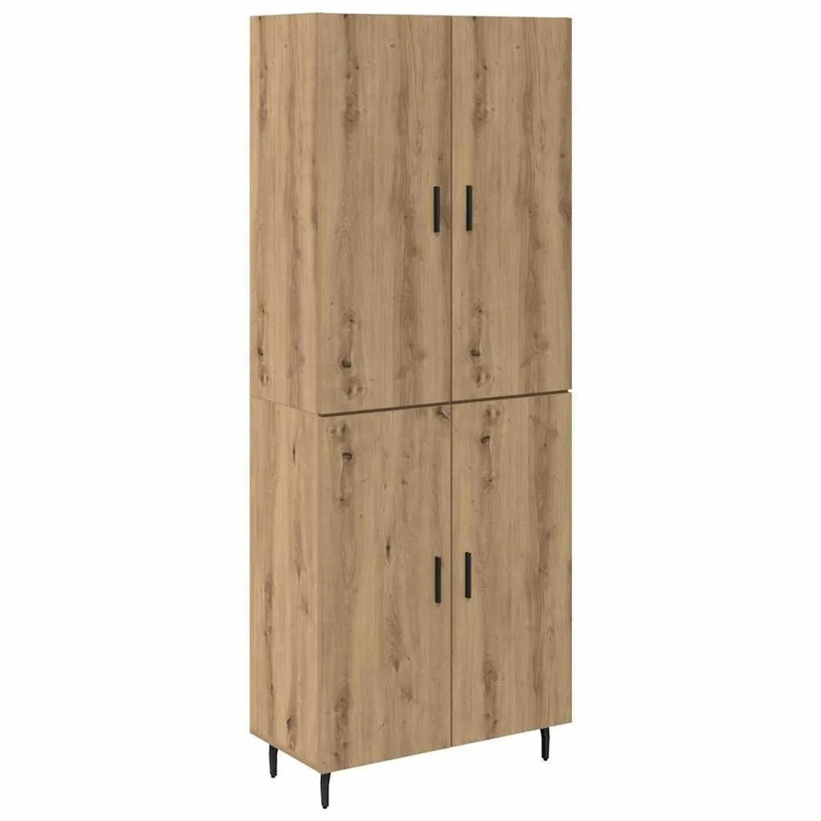 vidaXL Highboard 2-teilig in Artisan-Eiche mit Glastüren, B/T/H: 120 x 34 x 69,5 cm - Bild 2