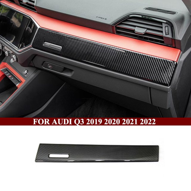 Dashboard Panel Dekorationsabdeckung Carbon Textur für Audi Q3 2019-2022 LHD in Schwarz von FTMTACC - Bild 1