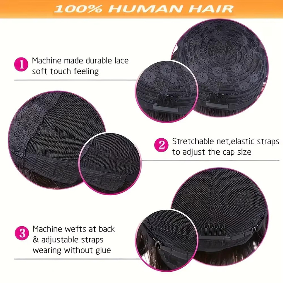 OYM HAIR Pixie-Schnitt-Perücke, Echthaar, brasilianisches Remy-Haar, gerade - Bild 6