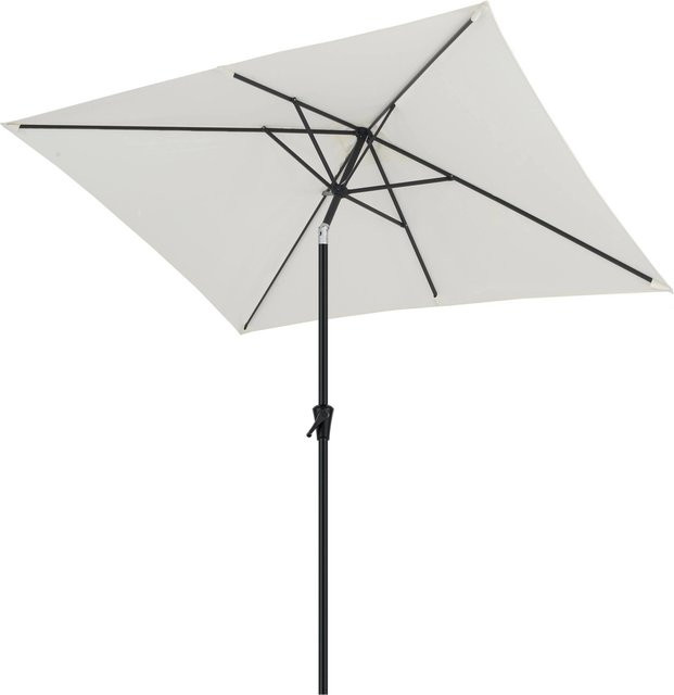 Sekey Kurbelschirm Sonnenschirm mit Aluminium Mast und Polyester Bespannung in Creme, B x T: 300 x 200 cm - Bild 1