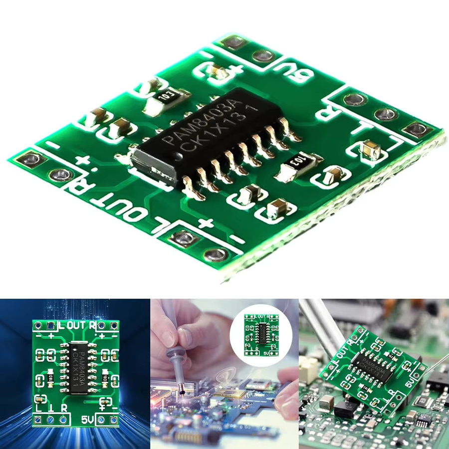 VKTECH Mini PAM8403 Audio Verstärker Platine 2 Kanäle 3W Klasse D für Arduino, Grün - Bild 4