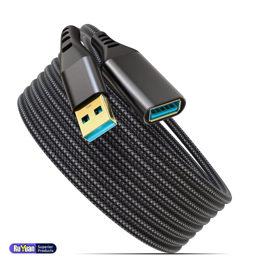 KakuuCa USB 3.0 Verlängerungskabel Stecker-zu-Buchse in Schwarz zum schnellen Laden und Synchronisieren für Tastatur, Maus und Festplatte - Bild 5