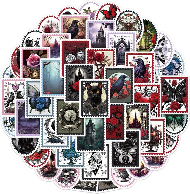 50 Stück Kreative Gothic Aufkleber Multicolour für DIY Notebook, Wasser Tasse und Computer - Bild 1