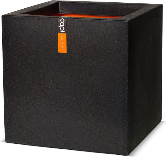 CAPI EUROPE Pflanztopf Smooth quadratisch Schwarz B/T/H: 40 x 40 x 40 cm - Bild 1
