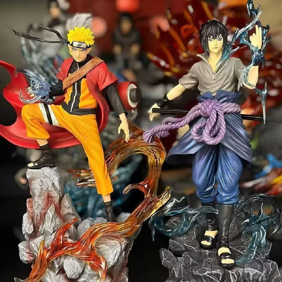 Yiran toy 1 Naruto Actionfigur Uzumaki Naruto Uchiha Sasuke Kampfform PVC - Bild 3