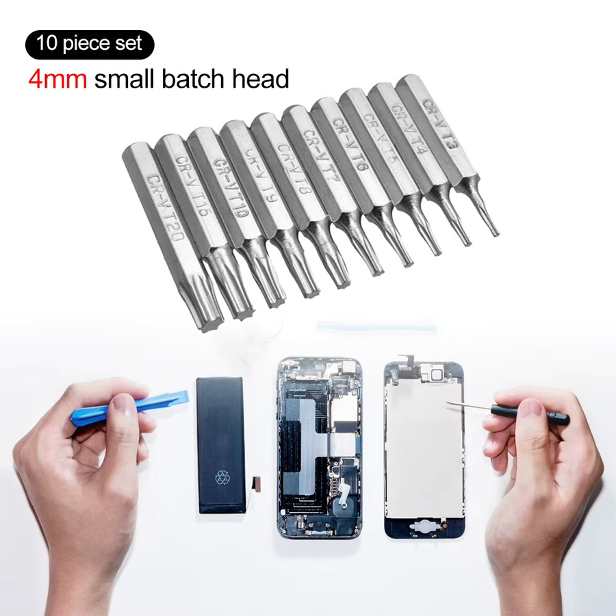 ALLOYSEED Pflaumenblüten-Schraubendreher-Bit Set, 10 Stück professionelle Reparatur-Bits in Silber, 4 mm für die Reparatur von mobilen Computern - Bild 4